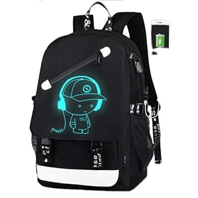 China With USB Luminous Backpack With USB Charging Left And Anti-theft Lock, Waterproof Luminous Travel Laptop Backpack for sale