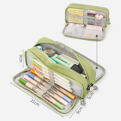 China Schools & Offices Japan High School Pencil Case Stationery Box Three Layer Large Capacity Cute Student Pen Bags for sale