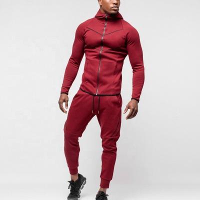 China Breathable custom logo tech fleece sweatsuit 2 pieces set full zip tracksuit for men for sale