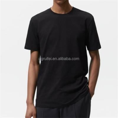 China Anti-wrinkle stretch cotton featuring a round neck and short sleeves fitted t-shirt for men for sale