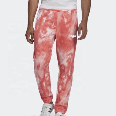 China Custom Anti-Wrinkle Mens Embroidery Heavyweight Sweatpants Track Pants Trouser Pants Tie Dye Slim Fit Bottom Pants With Zipper Pockets for sale