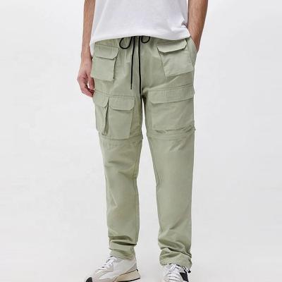 China Custom Design Anti-Wrinkle Men Logo Polyester Cargo Pants Loungewear Woven Cargo Jogging Pockets Directly Fit Cargo Pants for sale