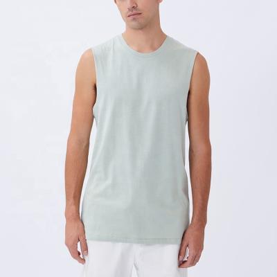 China QUICK DRY Custom Cotton Sleeveless Muscle Fitted Mens Sports Gym Heddle for sale