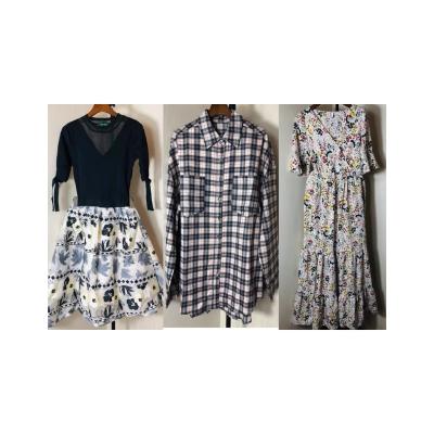 China Fashionable second-hand ladies clothes factory direct various styles leisure ladies silk second-hand dress for sale