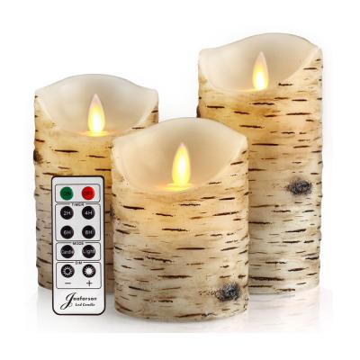 China Battery Operated Pillar LED Flickering Electric Candle Flameless Candles With Remote Control for sale