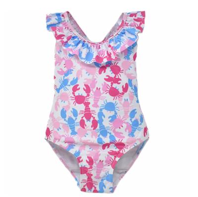 China Breathable Customize Quick Dry UPF 50+ One Piece Girls Ruffle Sleeve Swimsuit Swimwear Beach Swimwear For Party Pool Party girl toddler children for sale