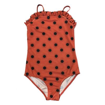 China Breathable Customize UPF 50+ Dot Print Beachwear Girls Swimsuits One Piece Quick Dry Swimsuit Beach Swimwear For Girl Toddler Kids for sale