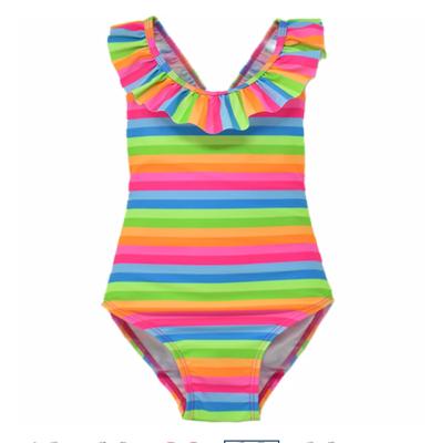 China Breathable Customize Print UPF 50+ Band One Piecer Kids Girls Ruffle Sleeve Swimsuit Swimwear Beach Swimwear For Girl Toddler Kids for sale