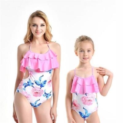 China QUICK DRY Casual One-Piece Regimen Mom and Daughter Swimwear Swimwear Swimdress for sale