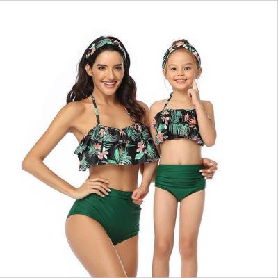 China 2021 QUICK DRY new summer mother and daughter matching clothes mommy and me family swimwear girl bikini swimwear for sale