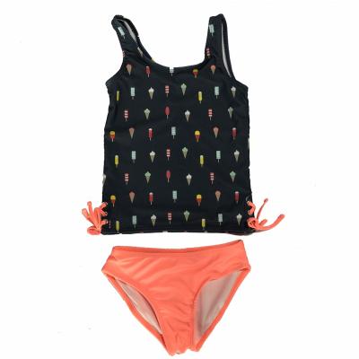 China Breathable Customize Summer Two Piece Swimsuits UPF 50+ Girls Swimsuits Beach Sport Tankini Rash Guard Swimwear For Kids Girls for sale