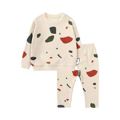 China Baby Anti-Shrinkage Cotton Printed Autumn Clothes Long Pants Baby Casual Suit for sale