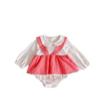 China Custom Logo Wholesale Cotton Girl Newborn Infant Romper Clothes for sale