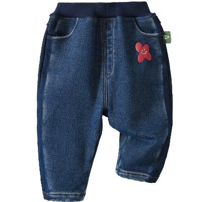 China 2021 New Fall/Winter Children's Sustainable Jeans Add Wool To Keep Warm Baby Casual Loose Jeans for sale