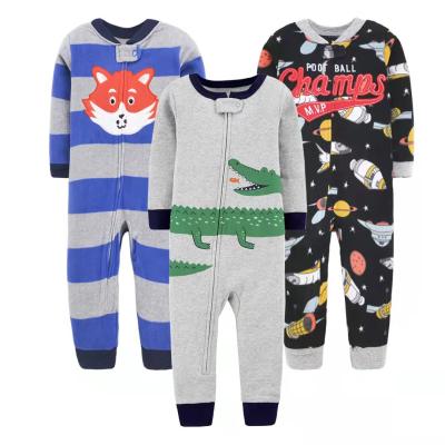 China Fleece Baby Pajamas Zipper Fleece Newborn Baby Romper Winter Warm Jumpsuits for sale