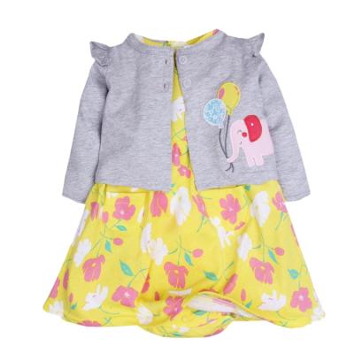 China Durable cute cotton printed short sleeve girl's fashion 100% cotton dress summer rompers dress for baby for sale