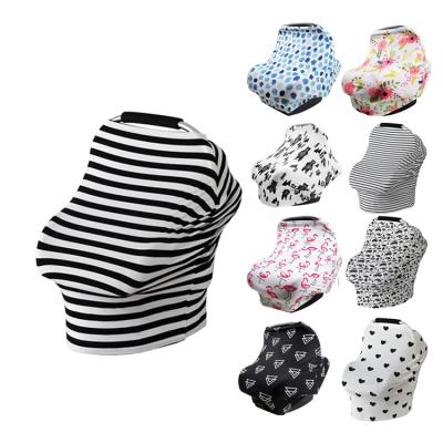 China Comfortable Antibacterial Nursing Cover Baby Car Seat Flower Theme Microfiber Nursing Nursing Cover Scarf for sale