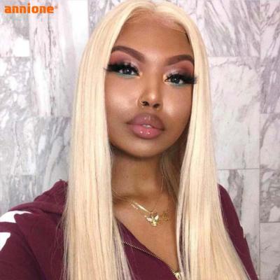 China Free Sample Silky Straight Wave 13x4 Lace Up Blonde Straight Lace Front Remy Human Hair Wigs Brazilian T Part Wigs Long Bone 613 for sale