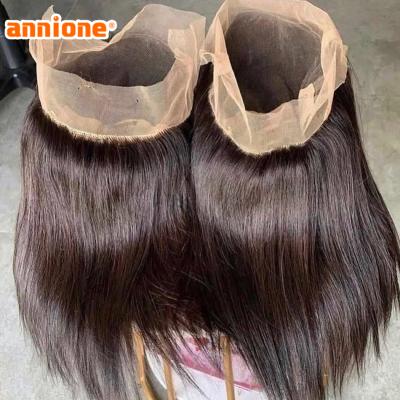 China 360 Lace Frontal Wigs,Indian Virgin Human Hair Straight Hair Raw Unprocessed Cuticle Aligned Lace Band Wig,12 8 Inch Full Hd Transparent Lace Wig for sale