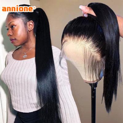 China 360 Lace Frontal Wigs,Indian Virgin Human Hair Straight Hair Raw Unprocessed Cuticle Aligned Lace Band Wig,12 8 Inch Full Hd Transparent Lace Wig for sale