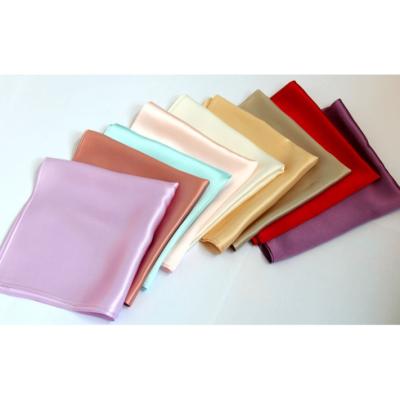 China Soft Comfortable Skin Friendly Satin Pure Solid Color Women Silk Handkerchief for sale