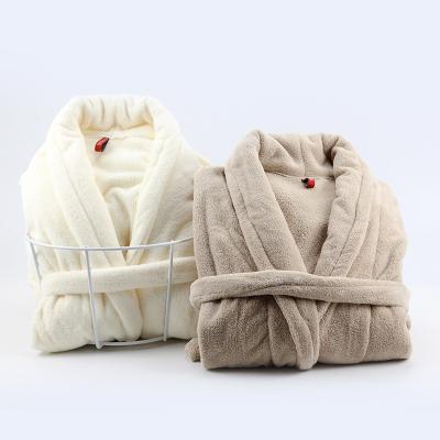 China QUICK DRY Warm Winter Sleep Robe Soft Fleece Night Robe For Home Use Mens And Womens Night Robes Soft Warm Coral Fleece Bathrobe for sale