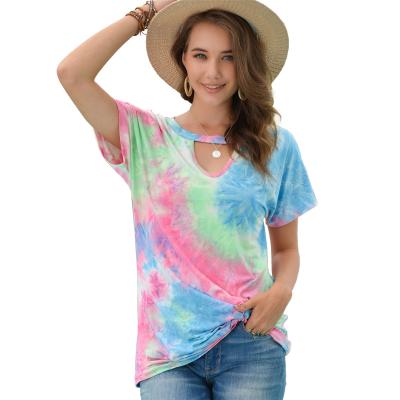 China Lady Summer Gradient Tie Dye QUICK DRY T-Shirt For Women for sale