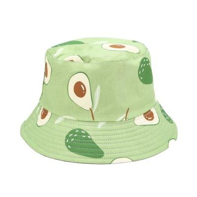 China Colorful Wide Brim Reversible Bucket Hat Men Women Character Fruit Fisherman Pineapple Banana Printing Cap for sale