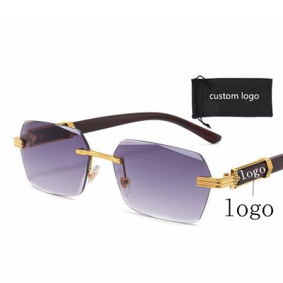 China Custom fashion new trend color windproof gradient frameless cut edge sunglasses men personality unisex sunglasses for sale