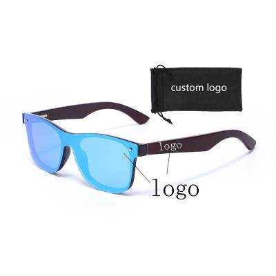 China Custom Sports Logo One Piece Lens Wood Sunglasses Polarized Sunglasses For Men Women Fit Bamboo Sun Glasses for sale