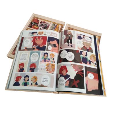 China paper & Custom large cardboard book coloring adult cartoon hardback book manga printing for sale