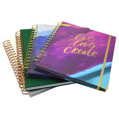 China paper & Custom a5 size hardcover book PU leather spiral notebook a6 a6 leather spiral notebook notebook for sale