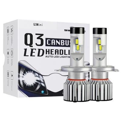 China Top Sale Q3 72w 12000lm LED H4 H7 H11 9005 Canbus Pass EMC Night Eye Led Headlight Universal for sale