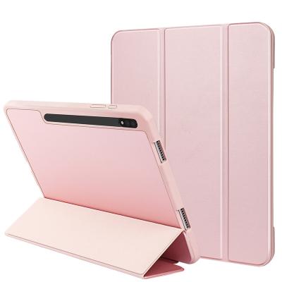 China NEW Leather Flip For Galaxy Tab S8 Ultra 14.6 Case For S7 Tab 11 Case With Pencil Holder S8 PLUS 12.4 Full Cover Magnetic Auto Sleep for sale