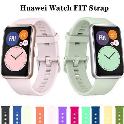 China Silicone Silicone Band For Huawei Watch FIT Strap Smartwatch Accessories Replacement Wrist Strap Huawei Watch Fit Strap 2021 for sale