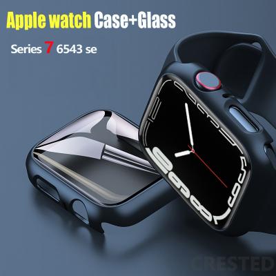 China For Apple Watch Series 5 4 3 2 1 Glass+Cover For Apple Watch Accessory 45mm 41mm 44mm 40mm 42mm 38mm iWatch Screen Protector Apple Watch serie 3 4 5 6 Se 7 for sale