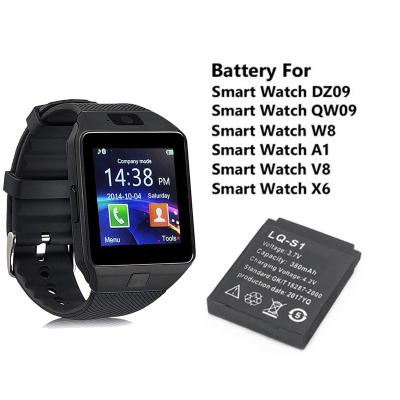 China Smart Watch Battery 1Pcs LQ-S1 3.7V 380mAh Durable Lithium Rechargeable Smart Watch Battery For Smart Watch DZ09 W8 for sale