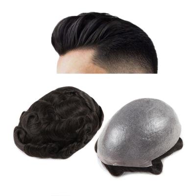 China 130% Density PU Toupee Men's Density PU Toupee Skin V Vast Skin V PU Indian Hair Toupee System for sale