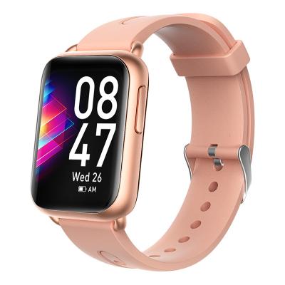 China Touch Screen Ladies Yoga Smart Watch Pink Sports Adjustable Wristband Watch Vibration Intensity Watch for sale