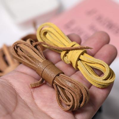 China Hot Selling E-Co Gold Friendly With DIY Top Layer Cowhide Straight Cut Whole Genuine Leather Band 3mm Flat Leather Rope for sale