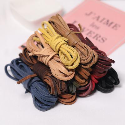 China E-Co DIY Friendly Hot Selling Top Layer Cowhide Cut 3mm Square Genuine Leather Straight Flat Leather Rope Handmade Rope for sale