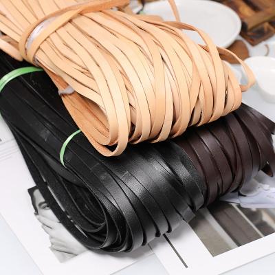 China 2023 DIY E-Co Friendly Leather Rope Cowhide Leather Rope Main Layer Flat Bracelet Necklace Leather Rope for sale