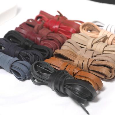 China Friendly E-Co DIY Cowhide Leather Band Shoe Rope Lace Boots Martin Bag Pull Rope Bracelet Necklace Rope 5mm for sale