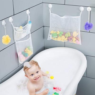 China 2 Viable x Mesh Bath Toy Organizer Set for Baby Shower Accessories with 6 Suction Hooks for sale