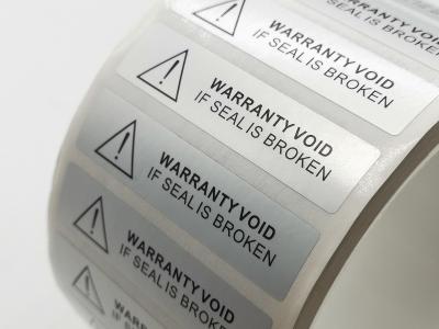 China Matte zilveren polyester anti-vervalsingsmateriaal anti-vervalsingsmateriaal veiligheidszegel labelsticker Te koop