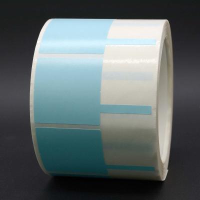 China 70x40mm Kabel Klebeetikett 1,5 Mil Blue Matte Wasserdichtes Synthetikpapier Kabeletikett zu verkaufen