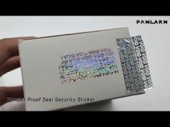 Polyester Tamper Proof Seal Security Sticker Matte Silver Rectangle