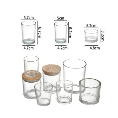 China Home decoration and other holiday sell 100ml clear and color empty container glass candle jar wholesale for sale