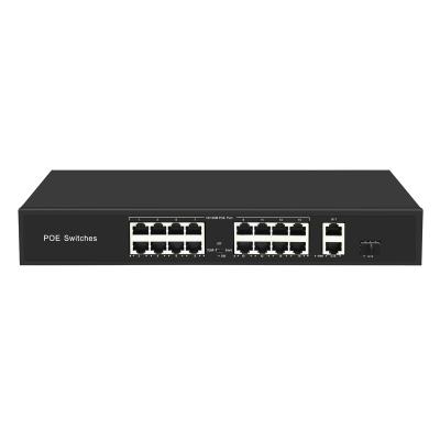 China cctv security system 16ch 48v 16 port gigabit switch poe switch for sale