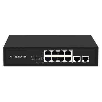 China CCTV Security System Poe Switch 8 Port Ethernet Port Switch 8 Fiber Optic Network 48v Gigabit Fast Ethernet Network Poe for sale